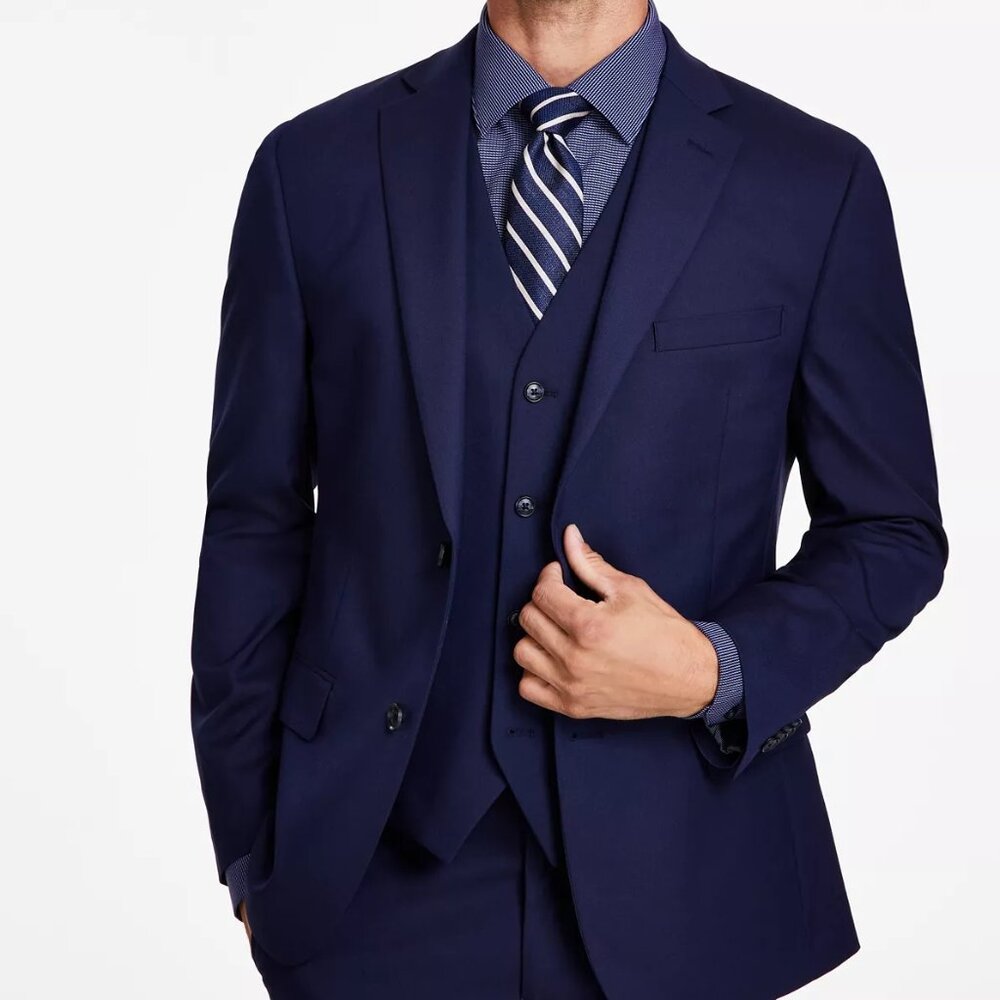 Alfani Men's Slim-Fit Stretch Solid 2-Piece Suit - Navy